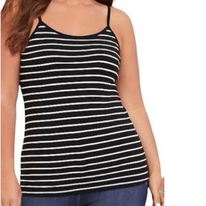 Torrid Plus Black White Stripe Foxy Cami Tank Top